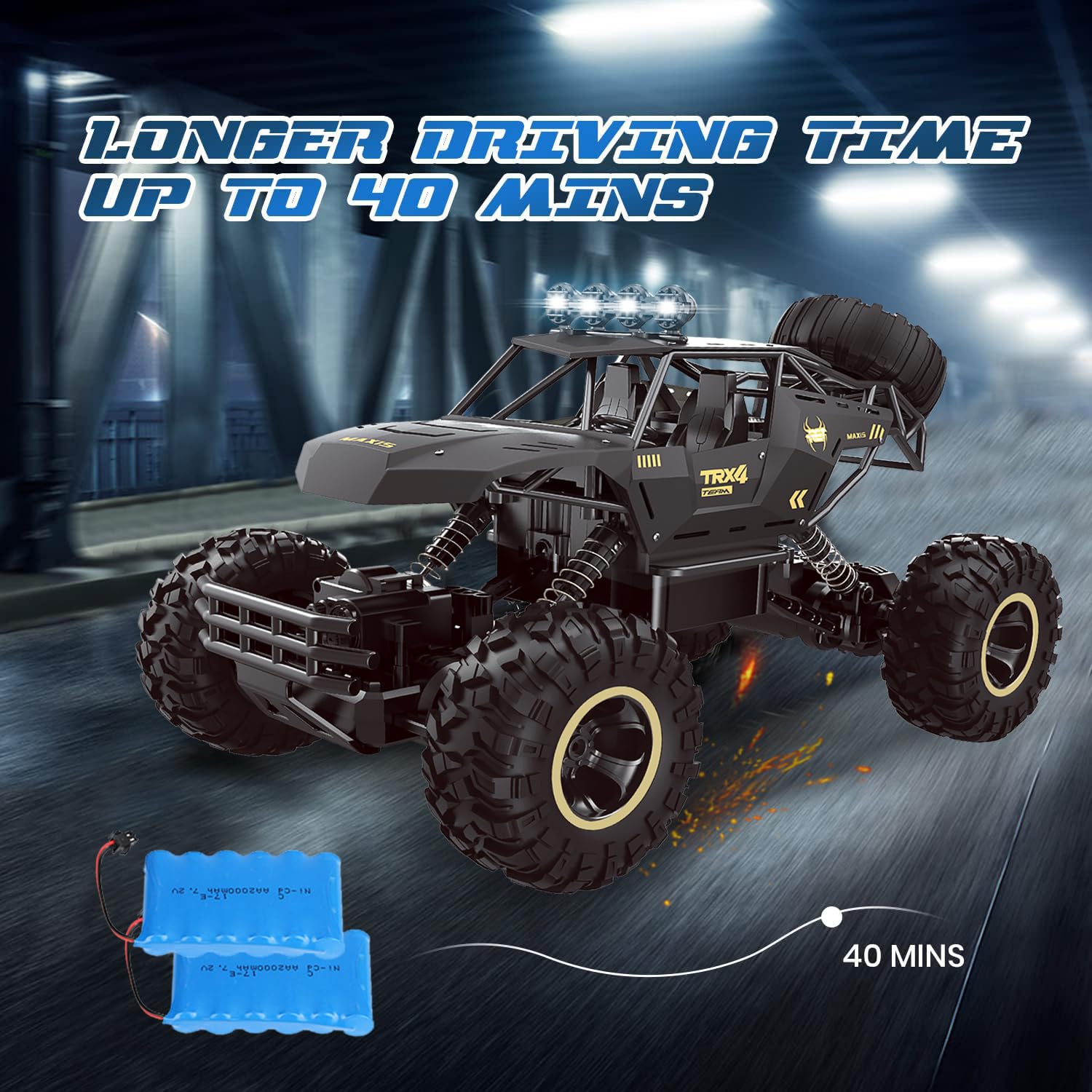 Jiakora RC Cars Remote Control Car 1:12 Off Road Monster Truck,Metal Shell 4WD Dual Motors LED Headlight Rock Crawler,2.4Ghz All Terrain Hobby Truck with 2 Batteries for 60 Min Play,Boy Adult Gifts