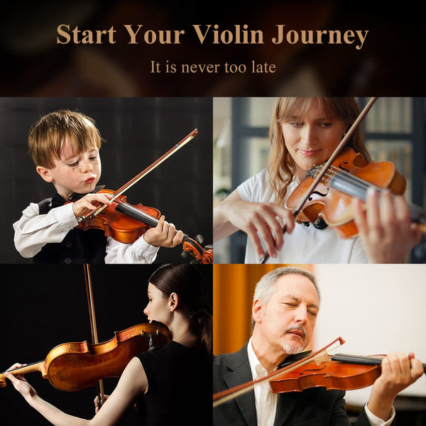 Eastar 3/4 Violin Set Fiddle for Beginners with Hard Case, Rosin, Shoulder Rest, Bow, and Extra Strings (Imprinted Finger Guide on Fingerboard)， EVA-3