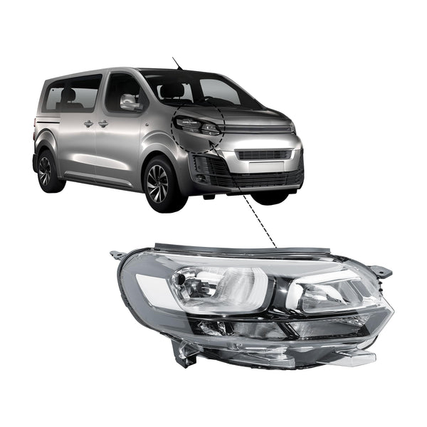 Replacement Passenger Left Side N/S Headlight Head Lamp Electric Adjustment for Vauxhall Vivaro Citroen Dispatch 2016-2023 Fiat Scudo 2023-2024