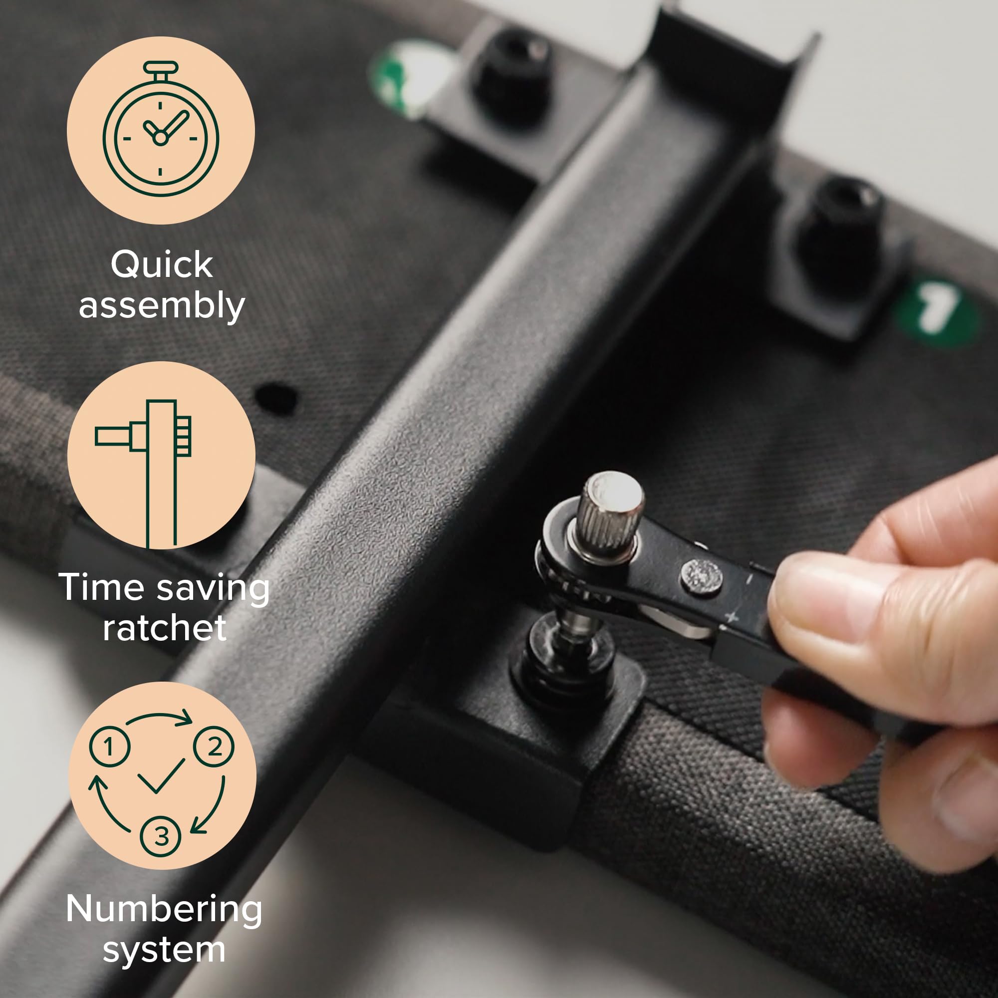 Zinus Sasha Super King Bed frame - Bed 180x200 cm - 25 cm Height - Upholstered Platform Bed frame with Wingback Headboard - Medium Grey