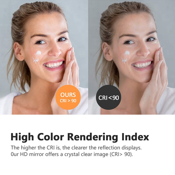 EMKE Frameless Mirror with Shelf - Small Bathroom Wall Shaving Mirror with Storage, Rectangle Vanity Mirrors 80x60cm