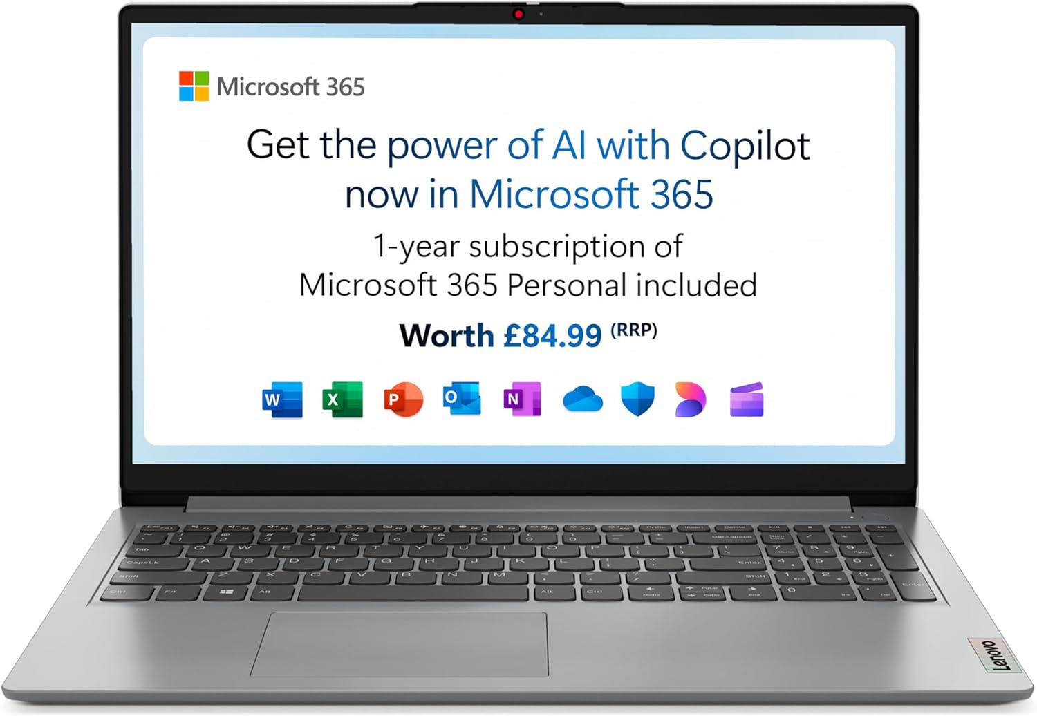 Lenovo IdeaPad 1 | 15 inch Full HD Laptop | AMD Ryzen 3 7320U | 8GB RAM | 128GB SSD | Windows 11 Home in S Mode| Cloud Grey