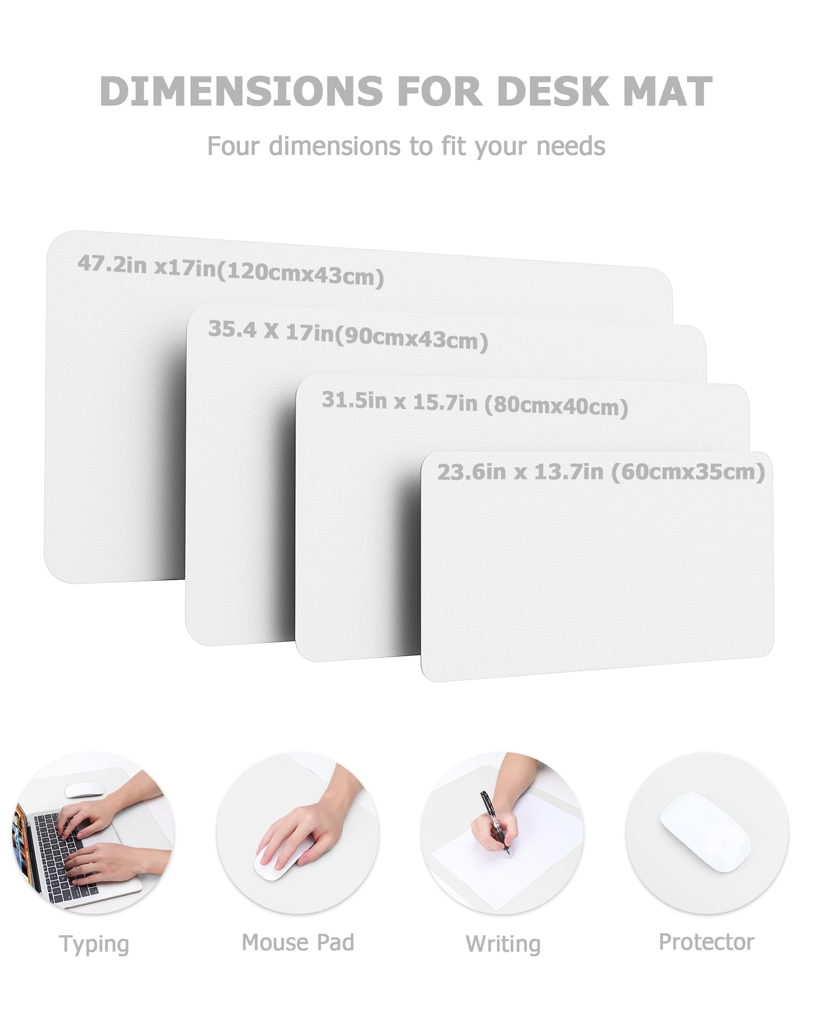 MOLMO Non-Slip Desk Mat, Waterproof Desk Pad Table Protector, Easy Clean Laptop Mat Large Mouse Pad Leather Writing Mat with Suede for Office /Home/Decor (Light Green, 60 x 35 cm)