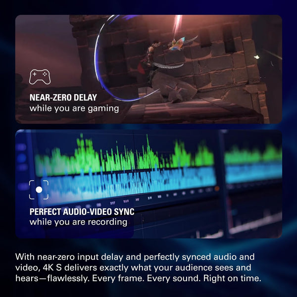 Elgato 4K X – Capture Up to 4K144 with Ultra-Low Latency on PS5|Pro, Xbox Series X|S, Nintendo Switch 2, OBS and More, HDMI 2.1, VRR, HDR10, USB 3.2 Gen 2, for Streaming & Recording, PC|Mac|iPad