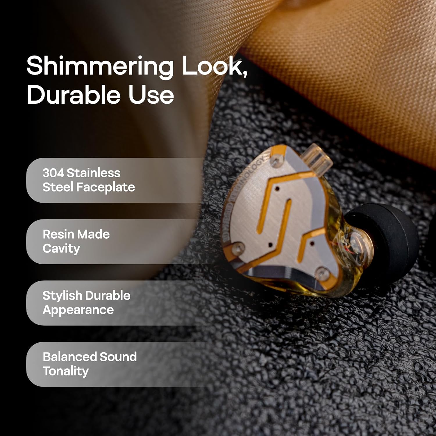 Linsoul KZ ZS10 Pro, 4BA+1DD 5 Driver in Ear Monitor, HiFi Wired Earbuds, Gaming Earbuds, Hybrid IEM Earphones with Stainless Steel Faceplate, Recessed 2 Pin Detachable Cable(With Mic, Glare Blue)