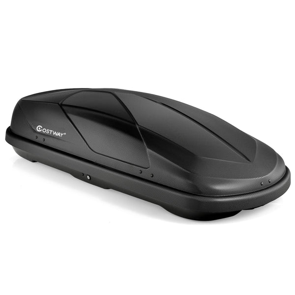 COSTWAY Car Roof Box, 400L Capacity Hard Roof Cargo Carrier with Security Keys & Dual Side Opening, Waterproof Rooftop Luggage Storage Box for Car, SUV, Van, Fits Most Cars (Black)