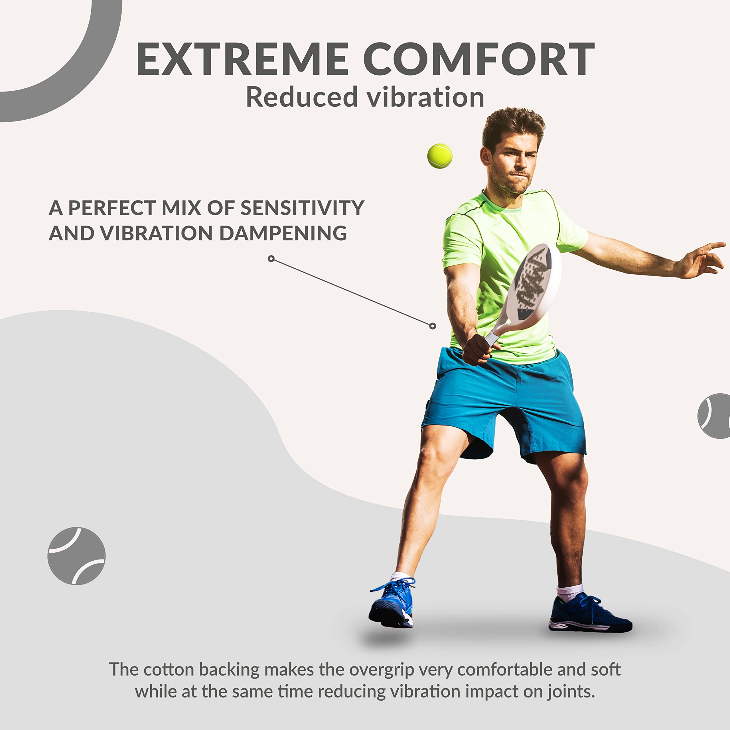 Palbea Padel OverGrip in White - Extra Tacky - Pack of 60 - Superior Sweat Absorption - Non-Slip Grip Tape for Padel & Tennis Rackets - Soft Feel -