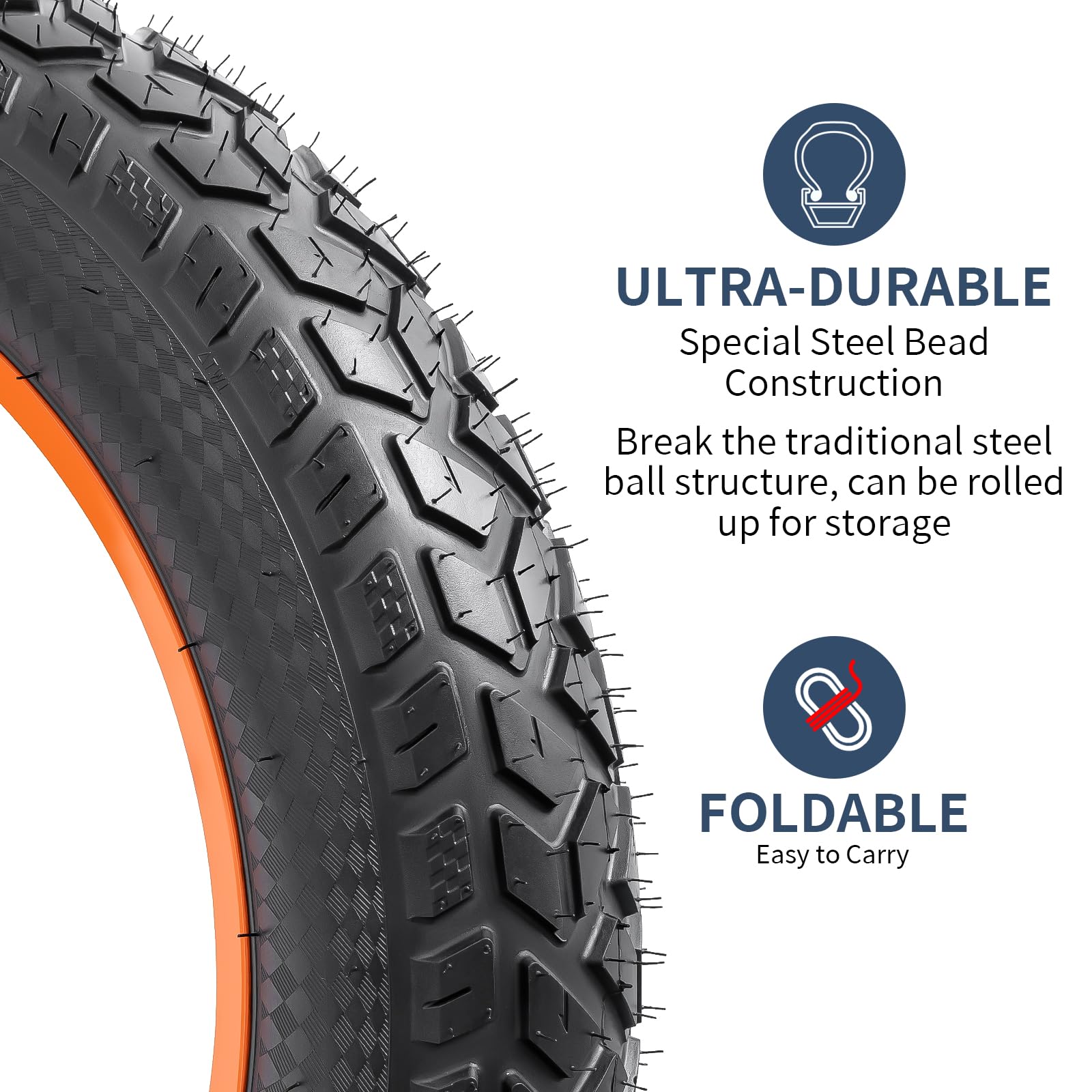 YunSCM 1-Pcs 20'' Fat E-Bike Tyre 20x4.0 ETRTO 102-406 with 20 inch Heavy Duty Inner Tube 20x3.5/4.0 AV32mm Schrader Valve Compatible 98/100-406 Road