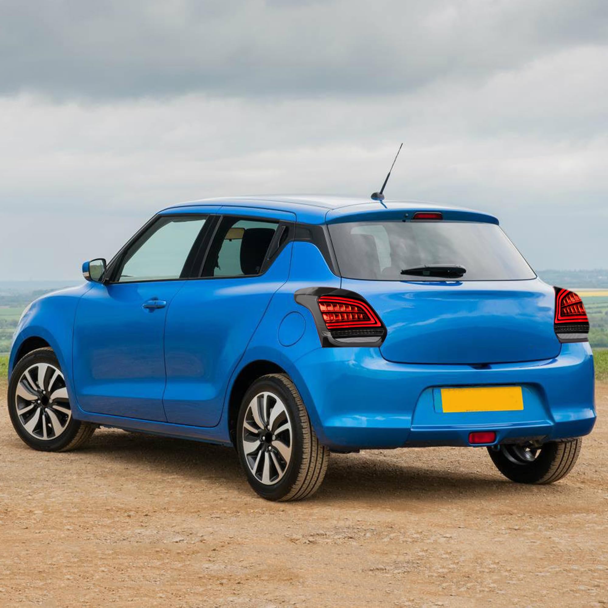 VLAND LED Rear Lights compatible with Swift 2017-2021, w/Amber Sequential Indicator, Passenger & Driver Sides - Clear