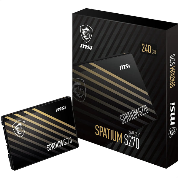 MSI SPATIUM S270 SSD 480GB - SATA 3 2.5" Solid State Drive, 500MB/s Read & 450MB/s Write, 3D NAND, Built-In Data Security, MSI Center - 5 Year Warranty (250 TBW)