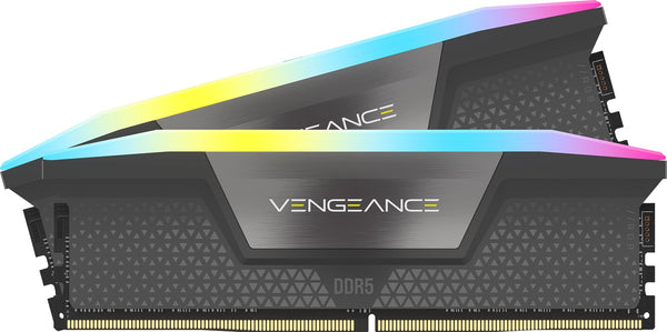 CORSAIR VENGEANCE RGB DDR5 32GB (2x16GB) DDR5 6000MHz CL30 AMD EXPO Intel XMP iCUE Compatible Computer Memory – Gray (CMH32GX5M2B6000Z30K)