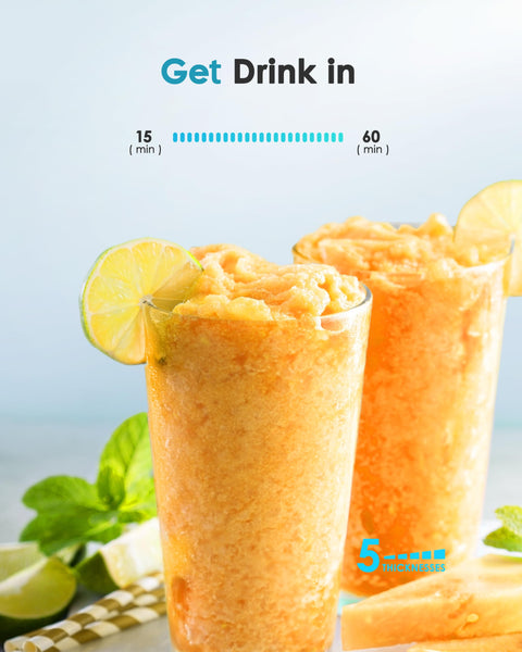 EUHOMY Slush Machine 2.6L Large Capacity Professional Frozen Drink Maker, No Ice Needed, Self-Cleaning, 5 Preset Programs & Child Lock, Slushie Machine for Frappés, Milkshake, Cocktail, Wine