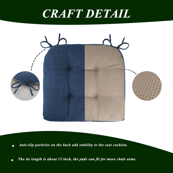 FlyGulls Non Slip Chair Cushions for Dining Chairs Set of 4 Kitchen Chair Cushions 18"x18"x3" Turfted Chair Pads Comfortable and Soft Seat Cushion