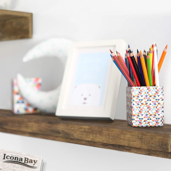 Icona Bay 36 Inch (91 cm) Floating Shelves for Wall, Set of 3 in Walnut Brown, Modern Rustic Style, Wall Mounted Display Shelves, Picture Ledges