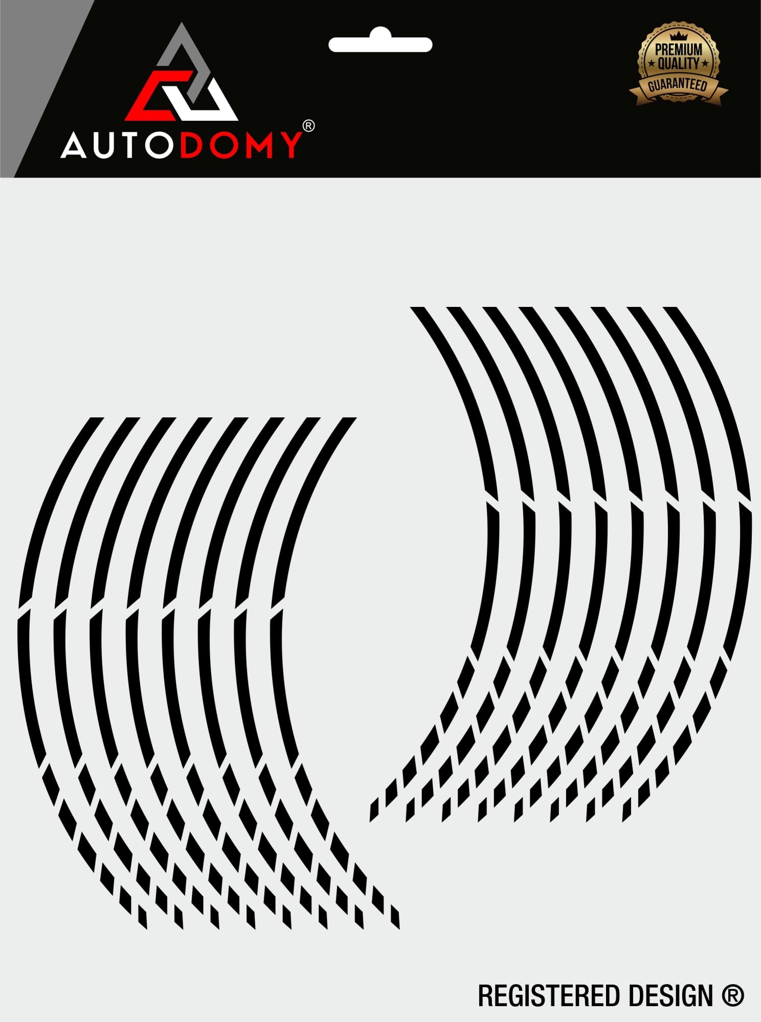 Pack 6 Units Wheel Rim Stickers Desing Sport | Complete set for 2 Motorcycle Wheel Stripes 15" to 19" Resistant Rain and UV | Motorbike Stickers Black