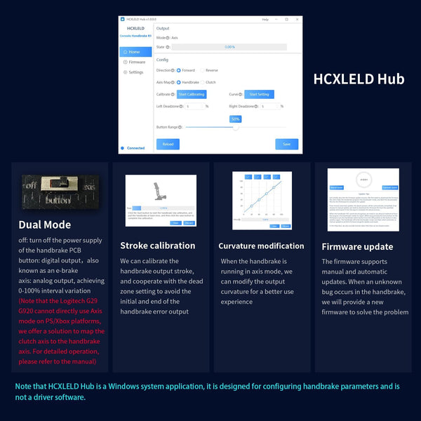 HCXLELD Sim Racing Handbrake, G29 T300 Racing Wheel for PS4/PS5, G920 TX Racing Wheel for XBOX Series X/S, All Racing Wheels for Windows, with Clamp