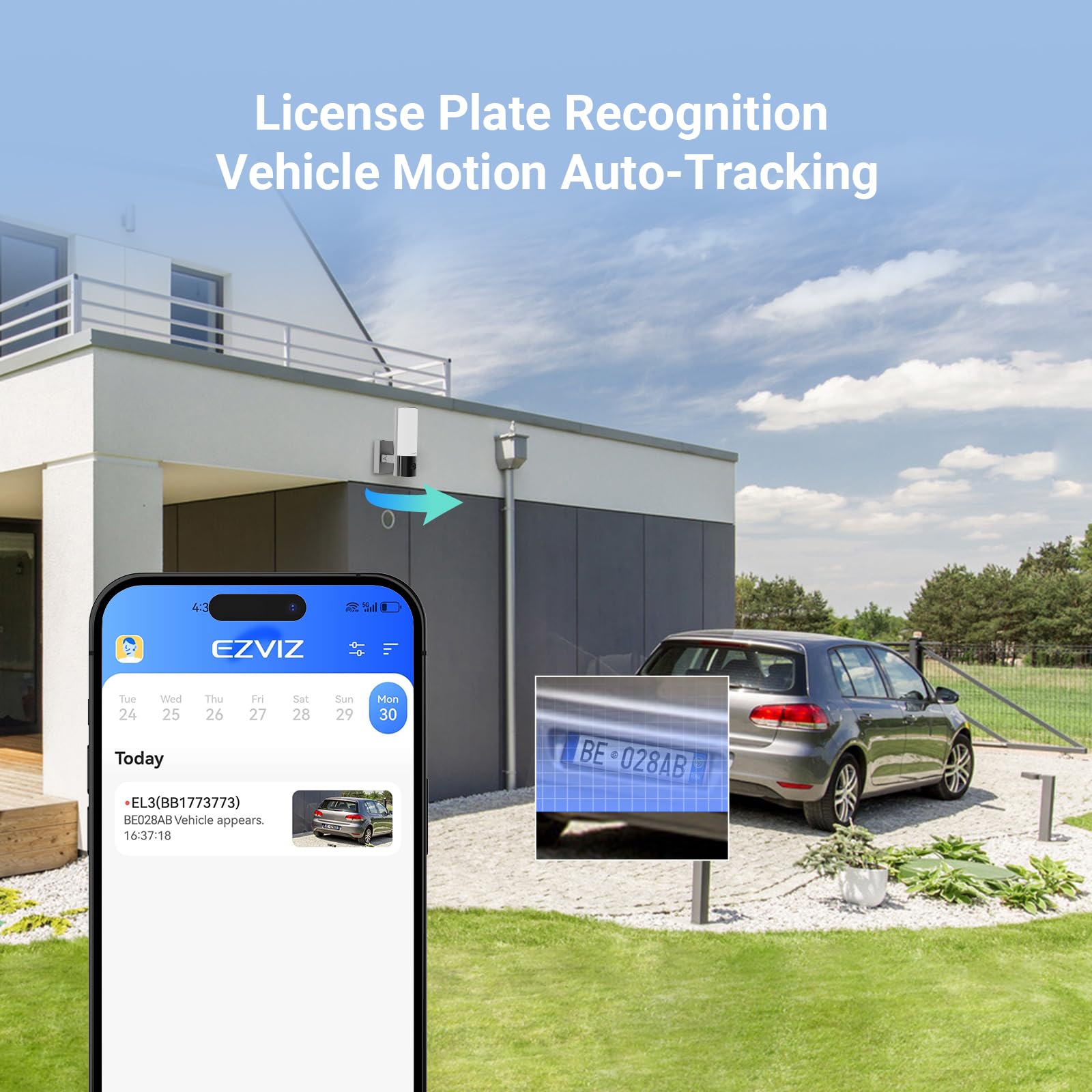 EZVIZ Wired Floodlight Security WiFi Camera Outdoor, Smart PIR Detection, FHD 1080P, 2000 Lumens, 25M Starlight Colour Night Vision, Weatherproof, Two-Way Talk, SD Card/Cloud Storage, Hardwired |LC1C