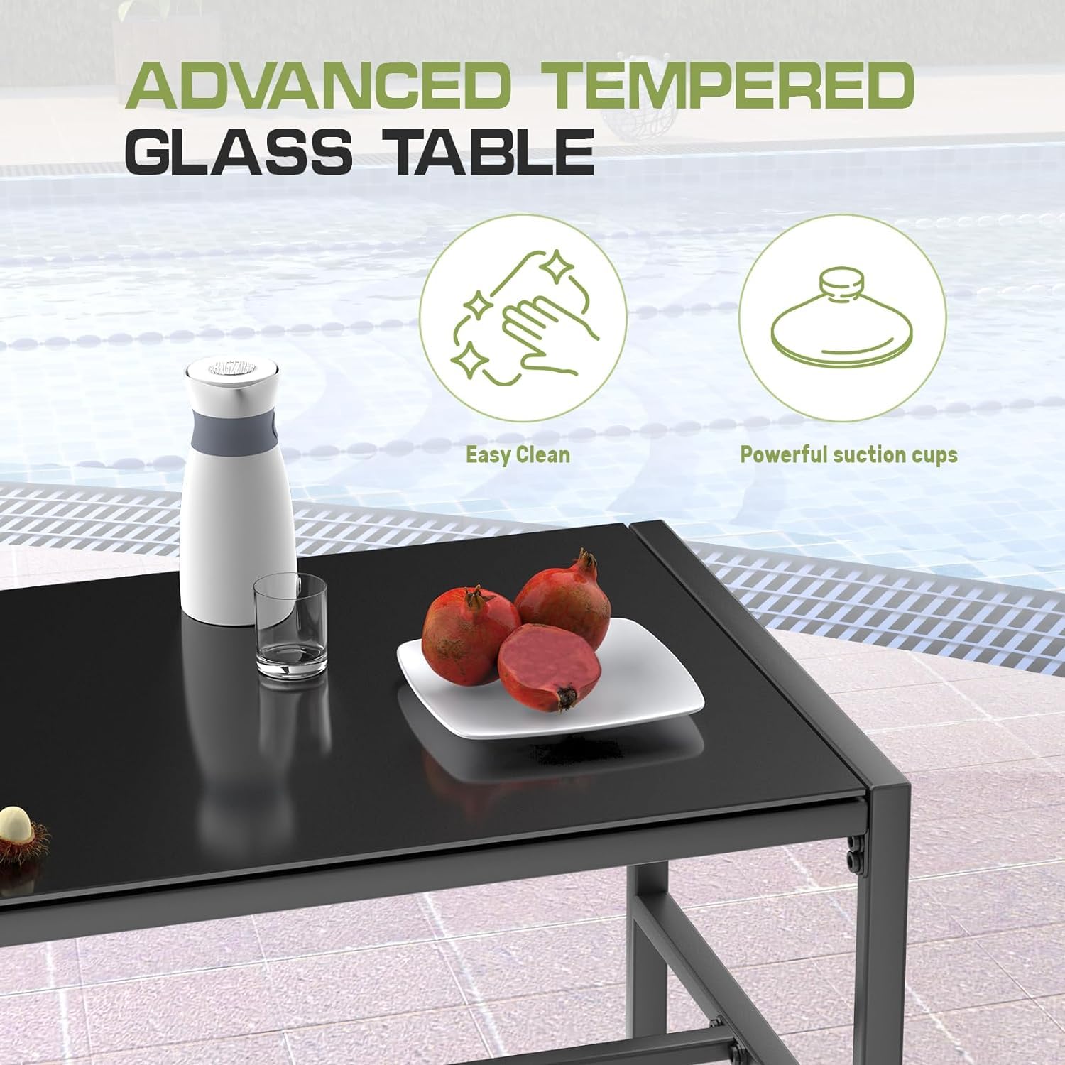 bigzzia Rattan Garden Furniture Set, 4 piece Patio Rattan furniture sofa Weaving Wicker includes 2 Armchairs,1 Double seat Sofa and 1 table (Black)