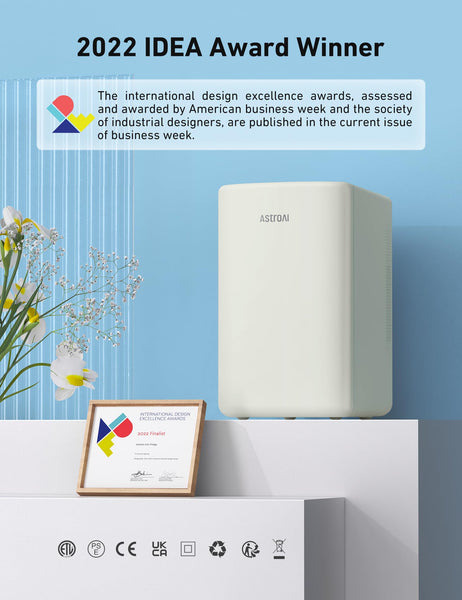 AstroAI Mini Fridge 6 Litre / 8 Can | Cooler and Warmer | AC/DC | Small Fridge for Bedrooms, Car, Drinks, Beauty, Skincare, Travel (Deep Black)