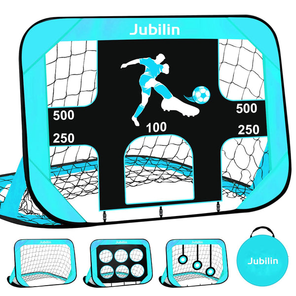 Jubilin Football Goal, 4 Modes Pop Up Football Goals for Kids, Foldable and Portable Soccer Goal net with Carry Bag, Football Training Equipment for