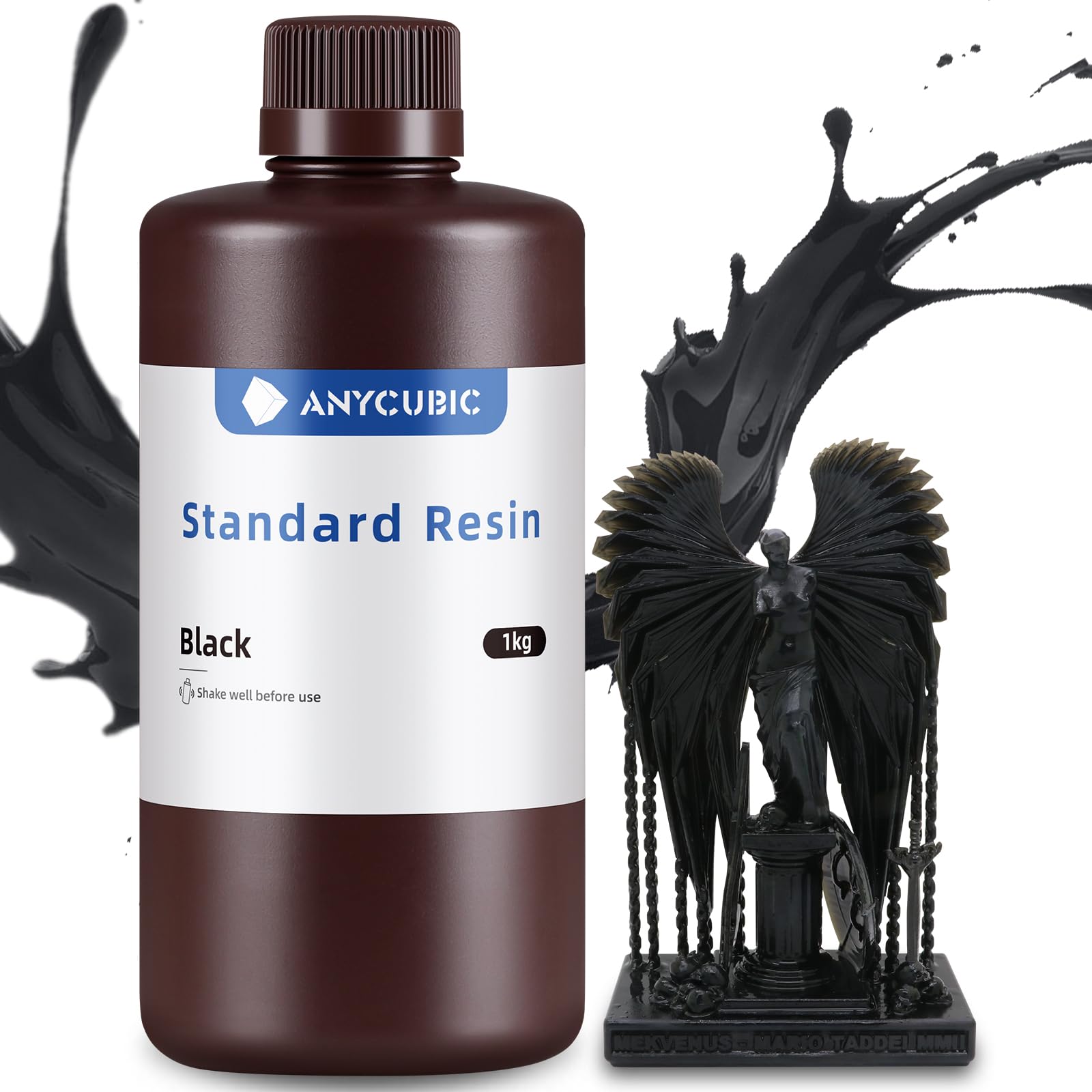 ANYCUBIC Standard 3D Printer Resin, LCD UV 405nm Rapid Photopolymer 3D Resin for 6K/8K/12K/14K LCD 3D Printers(1000g, Grey)