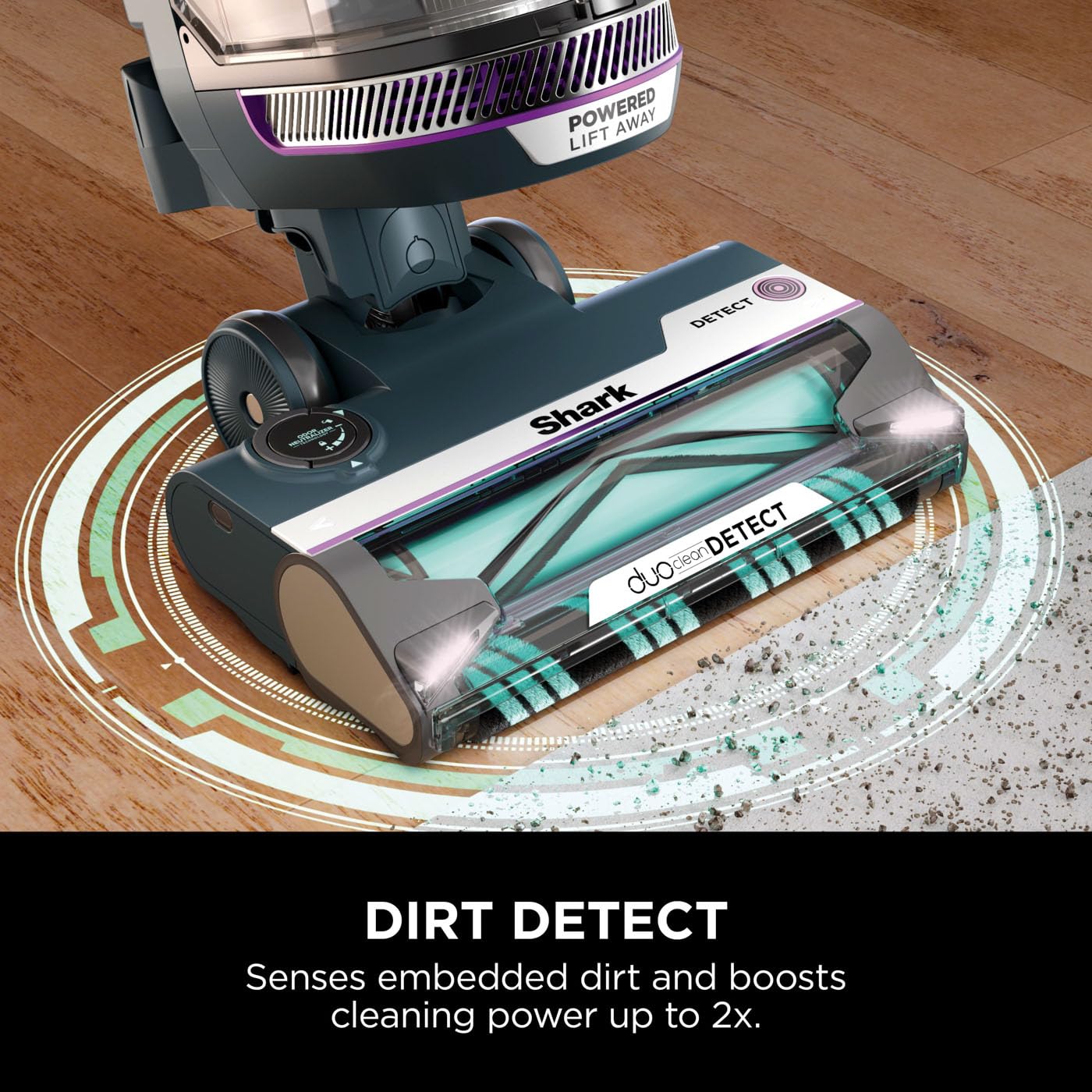 Shark PowerDetect Corded Upright Vacuum Cleaner, DuoClean Detect, Reverse Clean, Anti Hair Wrap Plus, Anti-Allergen, 8m Cord, 1.3L, Dusting Brush, Pet, Crevice, Multi Surface Tools & Bag, AZ3900UKTBK