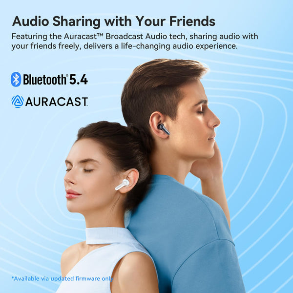 EarFun Air Pro 4 Adaptive Noise Cancelling Earbuds, aptX Lossless Earbuds Wireless, Hi-Res Audio, 52H Playtime, 6 Mics AI Call, Wireless Charging, In-Ear Detection, LDAC, Bluetooth 5.4