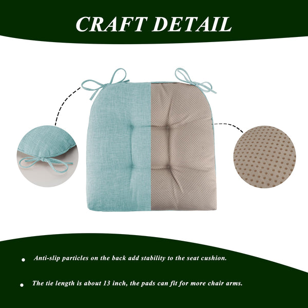 FlyGulls Non Slip Chair Cushions for Dining Chairs Set of 4 Kitchen Chair Cushions 18"x18"x3" Turfted Chair Pads Comfortable and Soft Seat Cushion