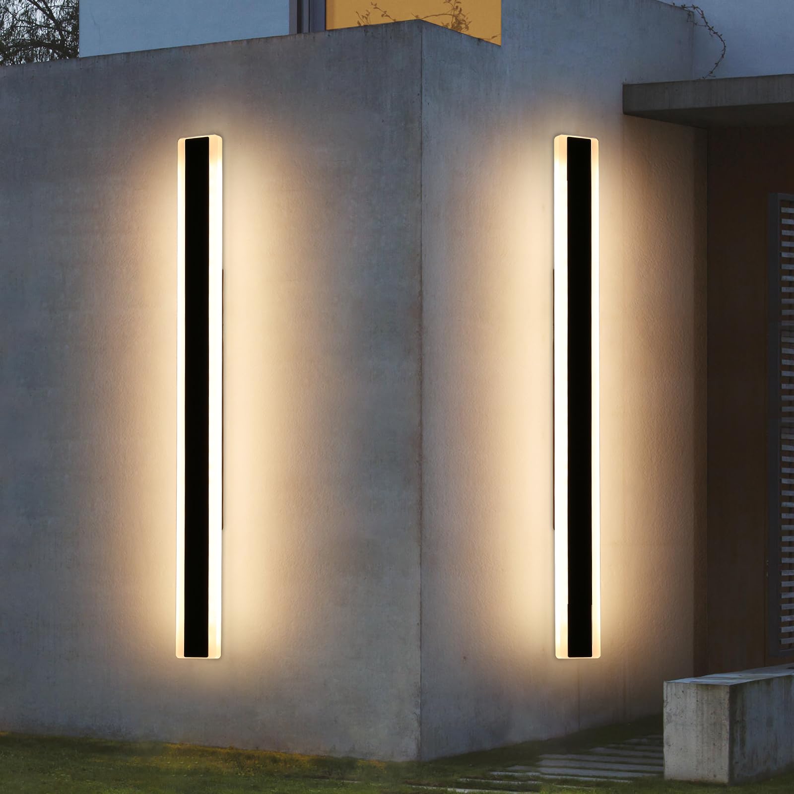 Mikeru 6500k Cool White Outdoor Wall Light, 150cm Modern Porch Wall Light, LED Vertical Long Acrylic Garden Fixture, IP65 Waterproof for Balcony, Living Room, Garage, Patio