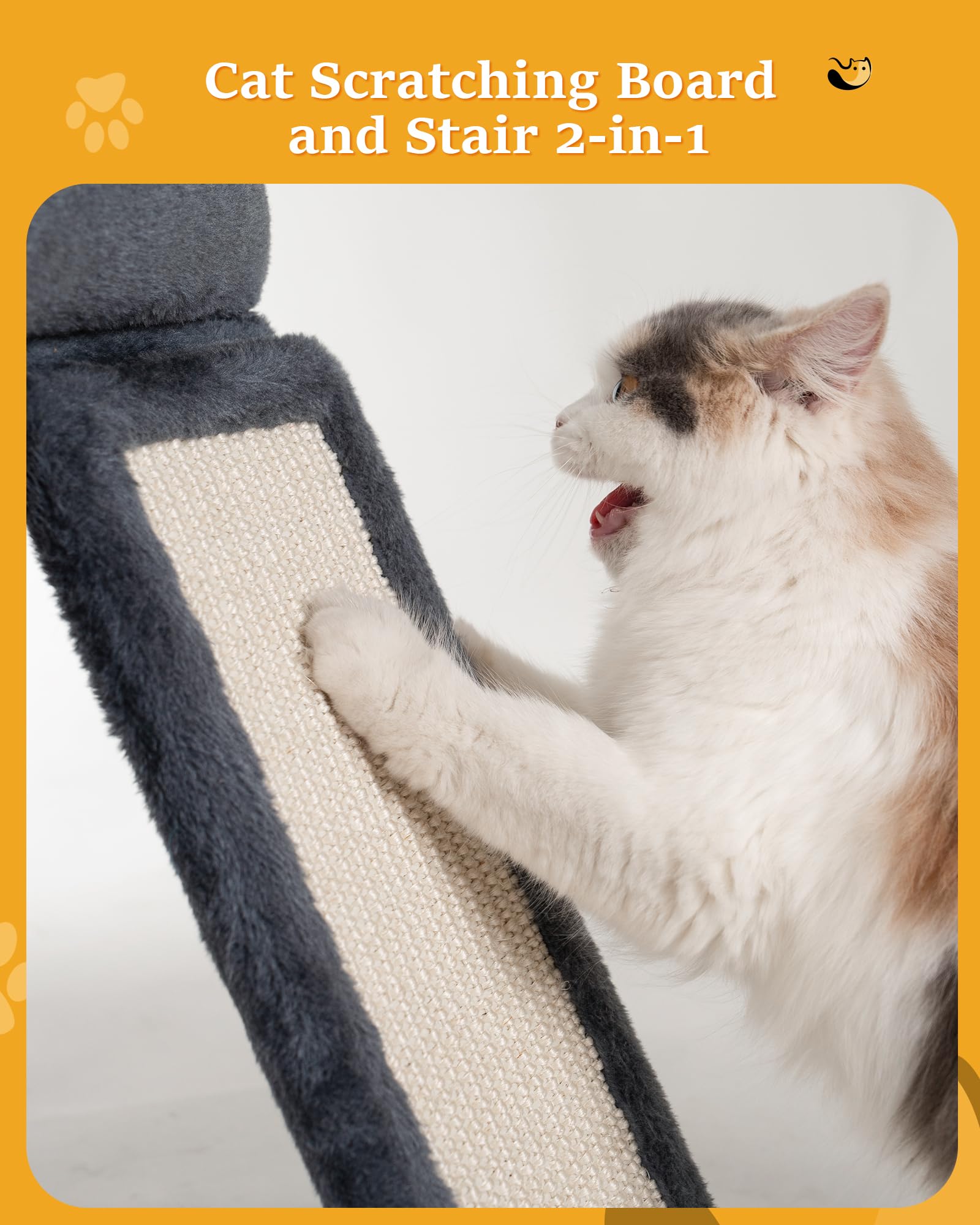 Aechonow Cat Tree Tower for Large Adult Cats, 50 * 40cm Big Perch Bed,Spacious Condo House for Indoor Kitten, Sisal Scratching Post, Dark Gray