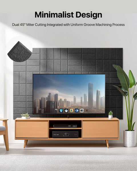 Soundsbay Soundproofing Panels, 12 Pack Acoustic Wall Panels Self-adhesive, 30x30x0.9cm Acoustic Panels for Walls, Ceiling, Home Office