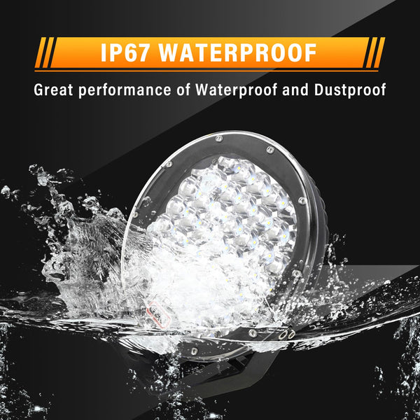 RIGIDON 2 Pcs Black Case Round Led Work Light, 9 inch 294W Spot Beam, 12V 24V Driving Lights Lamp Headlight for Car Off road Boat Truck 4x4 SUV ATV Tractors Excavator, 6000K White, Fog Lamp