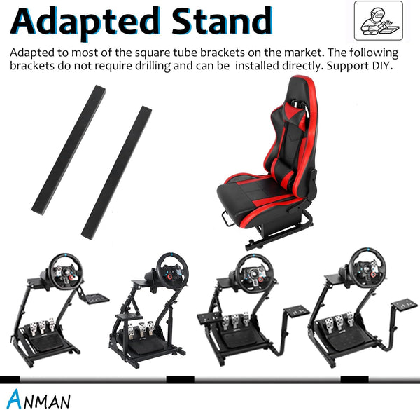 Anman Racing Simulator Cockpit with Red Seat Fit for Minneer Dardoo Flight Sim Game Chair with Neck Pillow Lumbar,Seat Belt Drilling Support for DIY (Not Included Wheel Shifter Pedal)