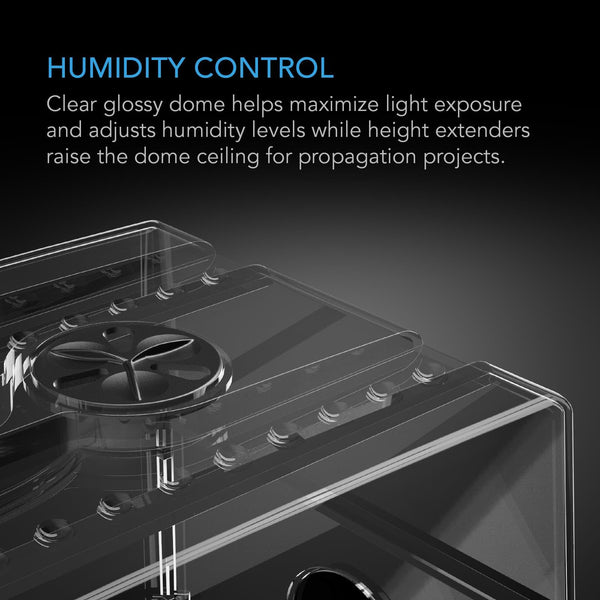AC Infinity Humidity Dome, Germination Kit with Sturdy Drip Tray, 5x8 Cell Seedling Tray, and Vented Height Extension Panels, for Seed Starting,