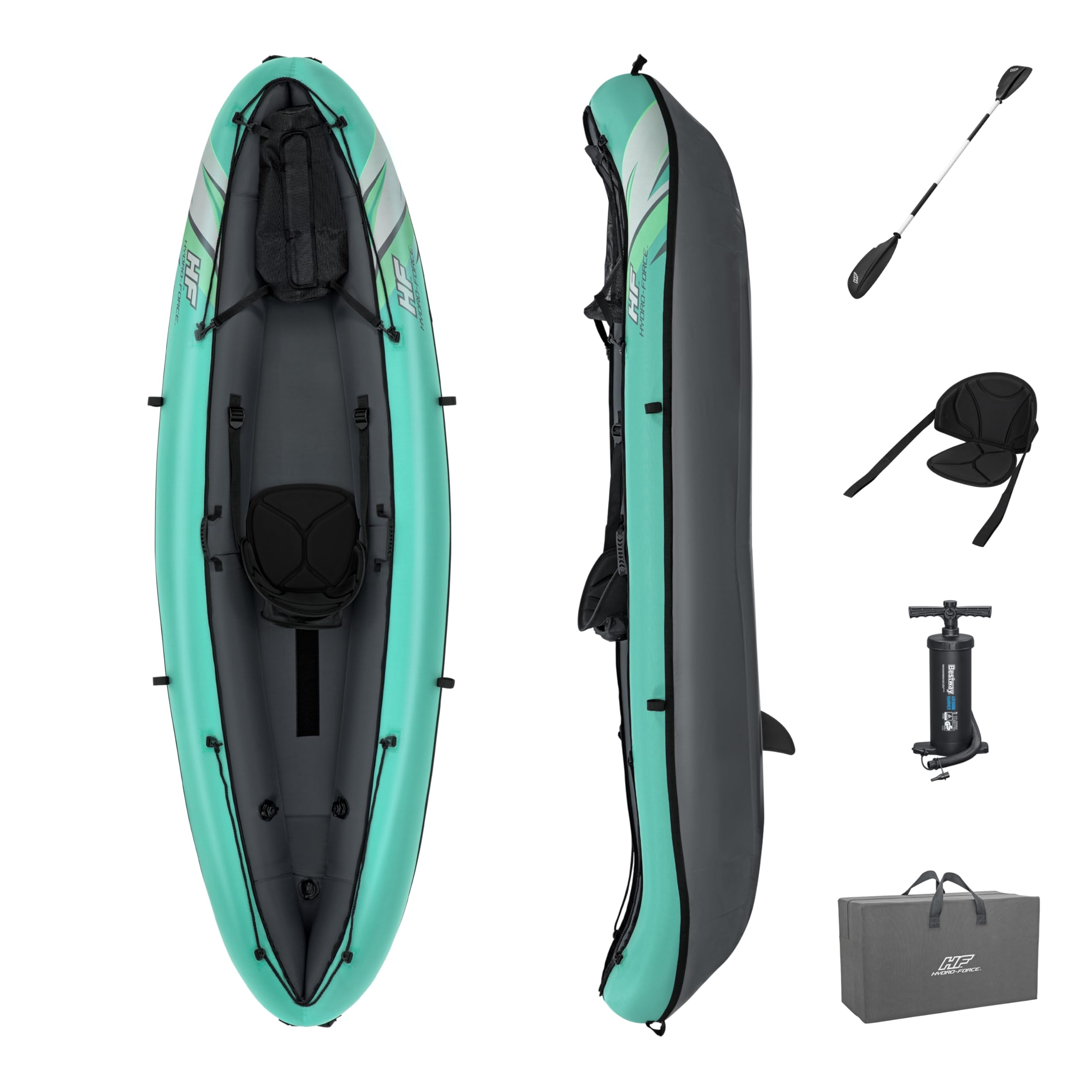Hydroforce Ventura Kayak Set, Inflatable Boat Set With Hand Pump, Paddle And Storage Bag, Multiple Styles