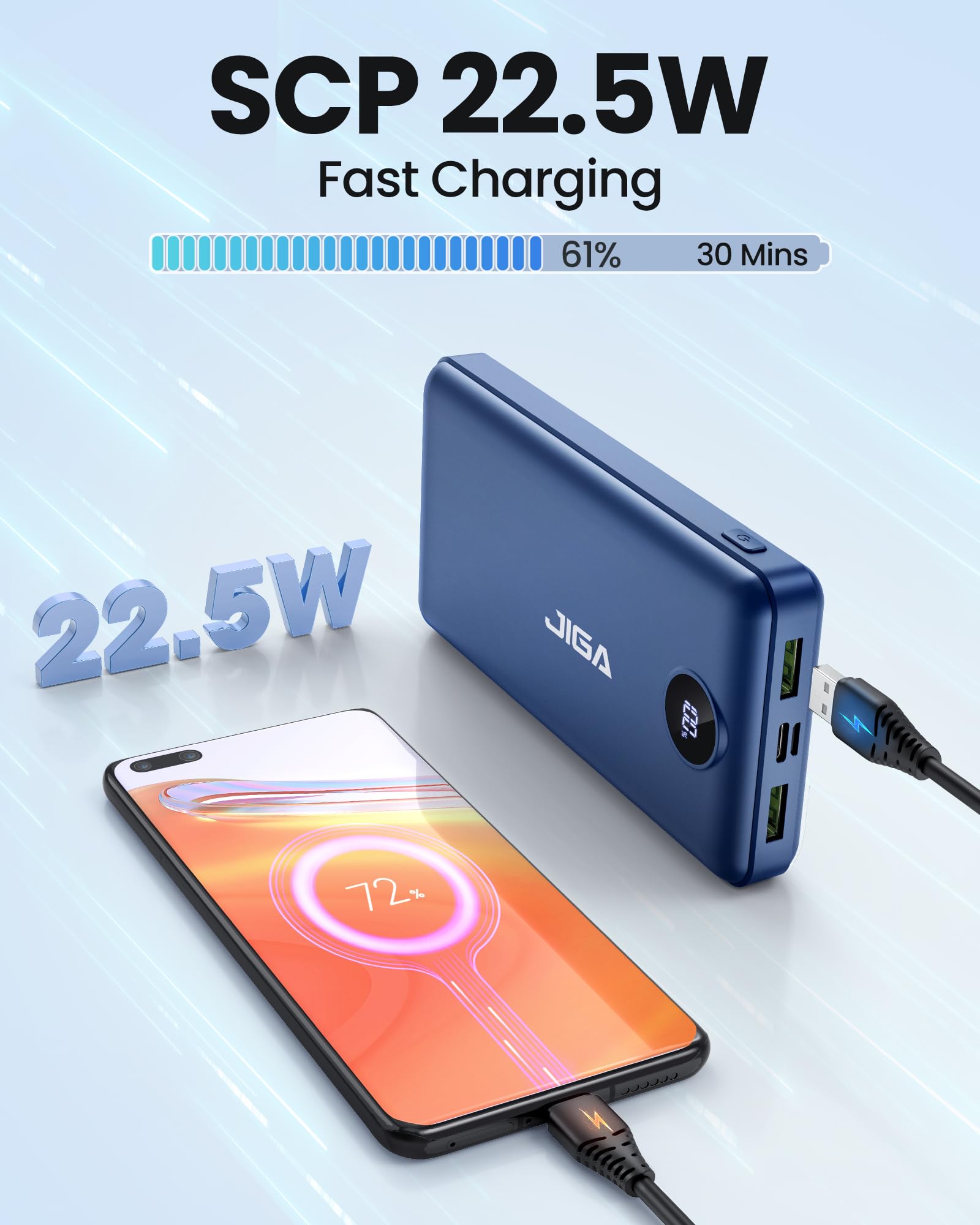 Power Bank 27000mAh Fast Charging PD 20W Portable Charger, Mobile Phone Battery High Capacity Compatible for Smartphones
