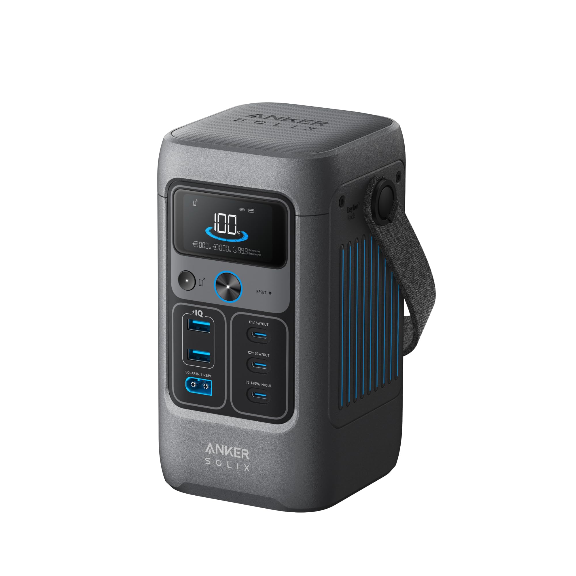 Anker SOLIX C200 DC Power Bank Station, 192Wh Portable Power Station, LiFePO4 Battery, 200W Solar Generator, for Outdoor Camping, Traveling, and Emergencies (No Wall Adapter Included)