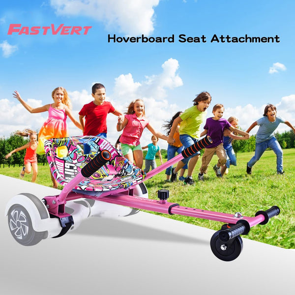 fastvert Eco-friendly Hoverbord Go Kart Attachment - Stylish Seat, Swivel Wheel, Adjustable Length - Fits 6.5", 8", 8.5", 10" hoverbords - Safe &