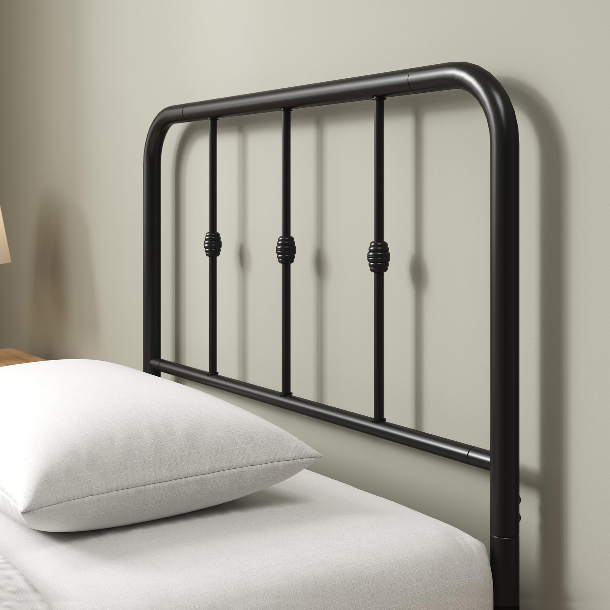 ZINUS Florence 3ft Single Bed Frame 90x190cm, Metal Platform Bed with Headboard and Footboard, Strong Steel Slat Support, Large Storage Space, Easy Assembly, Black