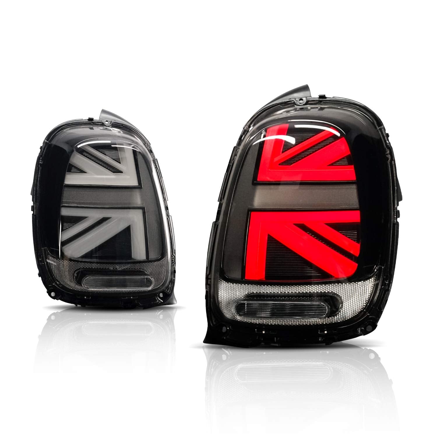Archaic Union Jack Rear Lights for Mini Cooper One F55 F56 F57 2014-2021, with Sequential Turn Signal Light, Plug&Play, Pair
