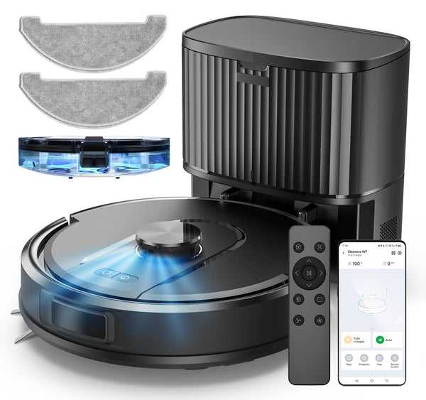 Vexilar Self-Emptying Robot Vacuum Cleaner with Mop, Laser Navigation, Up to 60 Days of Hands-Free Cleaning, 180 Mins Runtime, Strong 6000Pa Suction Robot Vacuum to Clean Floors, Carpets, and Pet Hair