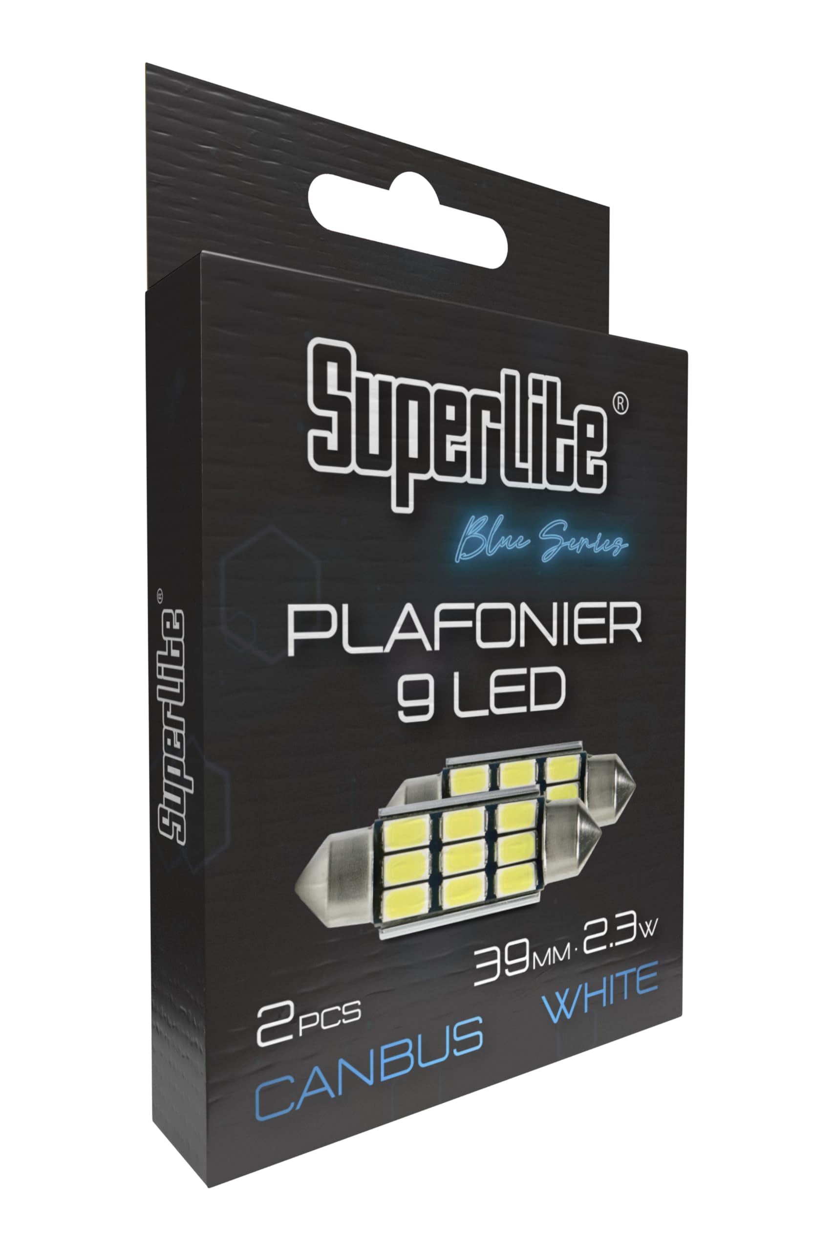 Superlite Set of 2 T10 Bulbs with 18 Leds from the Blue Series range. CanBus Technology and 6500K Colour Temperature. Ideal for Car and Truck.