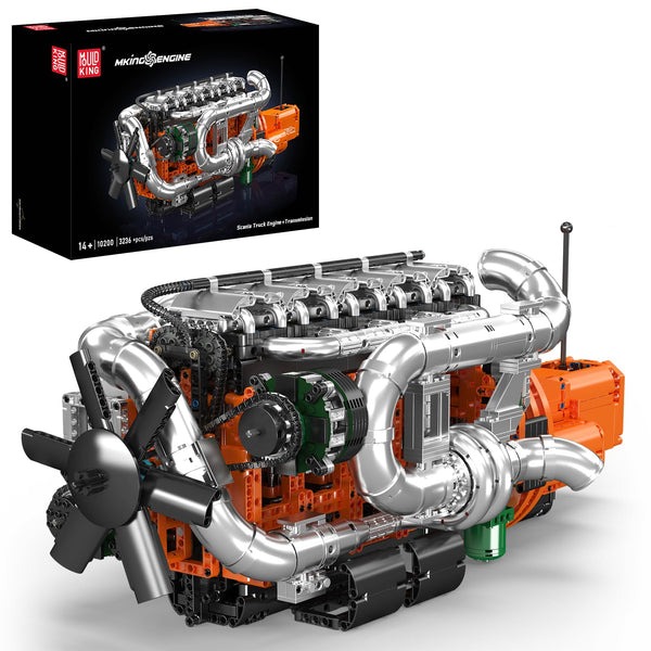 Mould King V12 Engine Building Block Sets, V12 Engine Model Kit That Runs, MOC Engineering Model Building Kit with Battery and Motor, Engineering Building Blocks for Adults (3472 PCS)