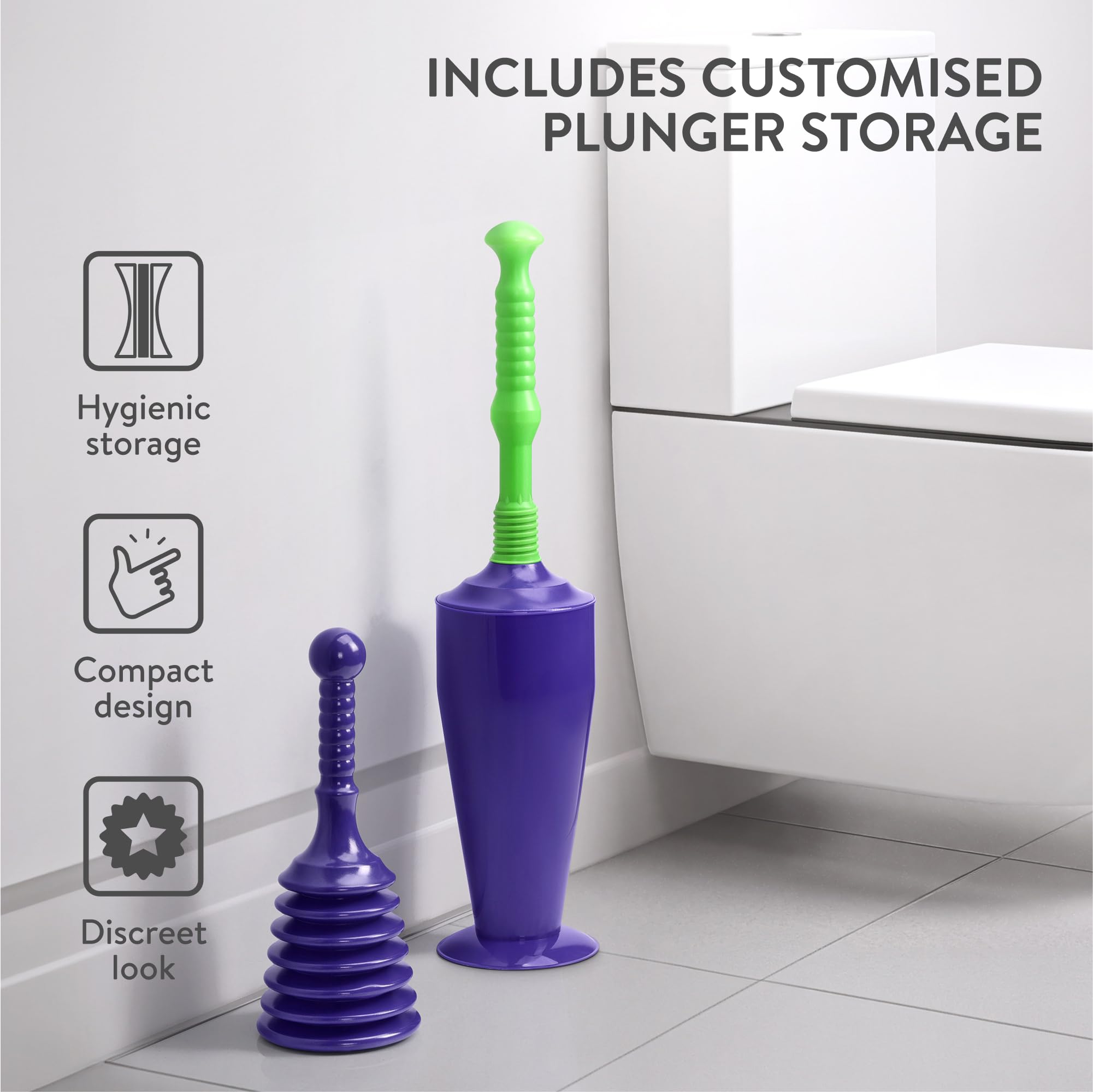 Luigi's Sink Plunger - Drain Plunger Sink Unblocker - Plungers for Unblocking - Drain Plungers for Bathroom Kitchen Bath Shower - Unblock Pump with Accordion Bellows