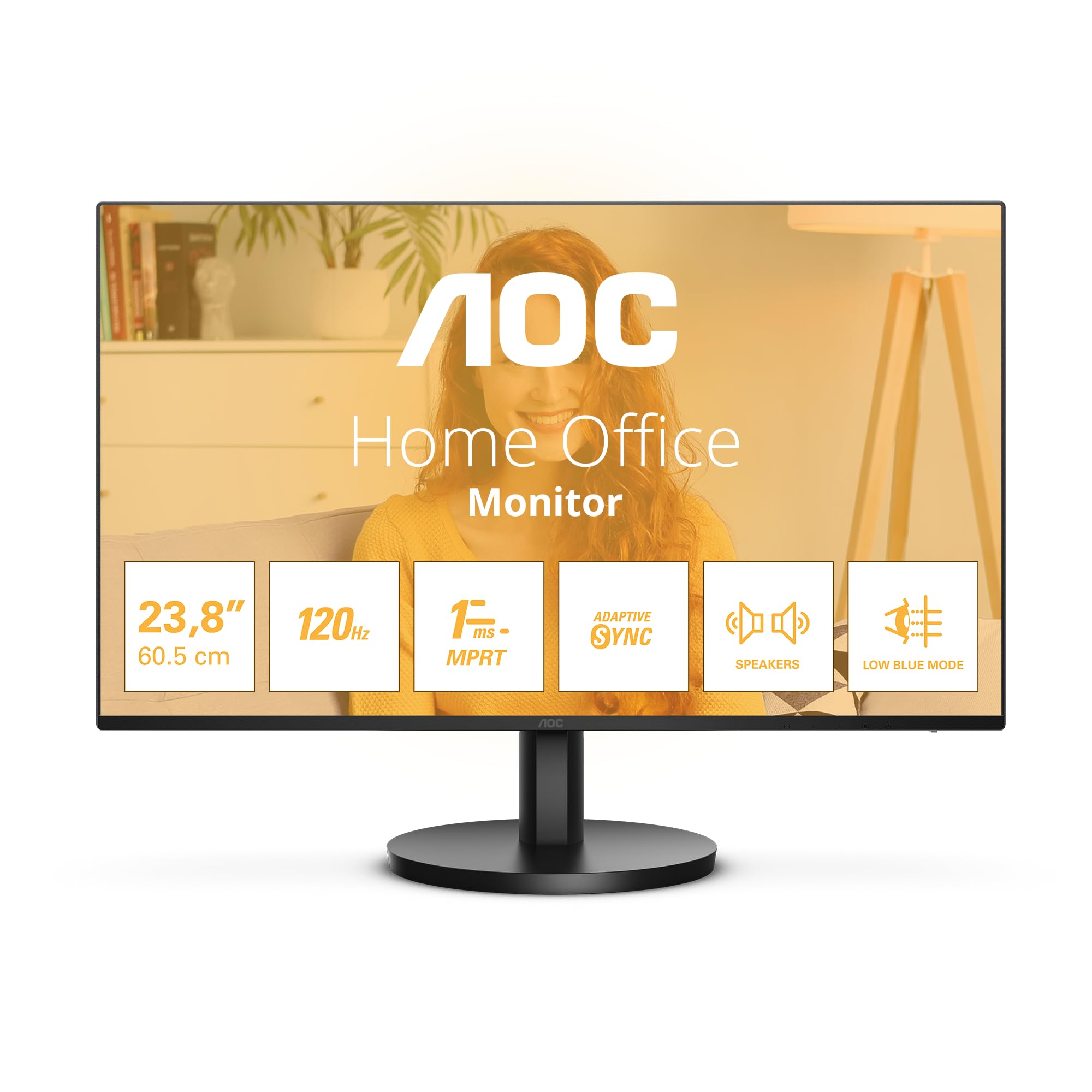 AOC 27B3CA2 - 27 Inch FHD Monitor, 100Hz, IPS, Speakers, USB-C Connectivity, FlickerFree, Adaptive Sync, LowBlue (1920 x 1080, 250 cd/m2, HDMI 1.4 / USB-C 65W Power delivery)