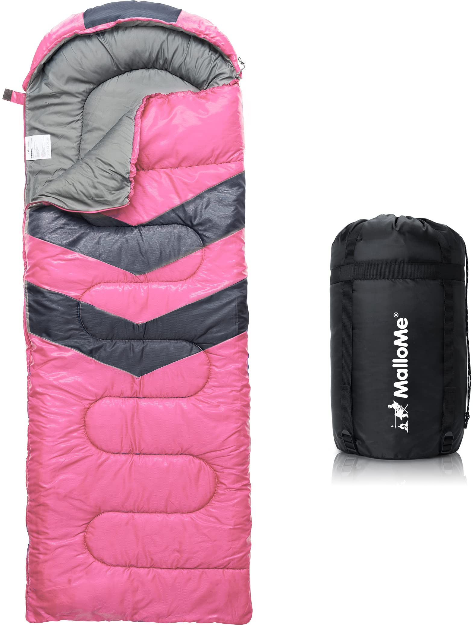 MalloMe Sleeping Bags for Adults & Kids Sleeping Bag 3-4 Season - Ultralight Backpacking Sleeping Bag Cold Weather & Warm, Lightweight Compact, Single Adult Girls Boys Winter Sleep Camping Accessories