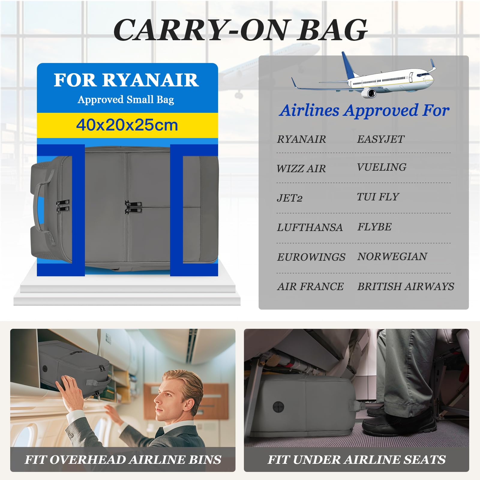 Under Seat Sas Luggage Size Cabin Bag Jet Airways International