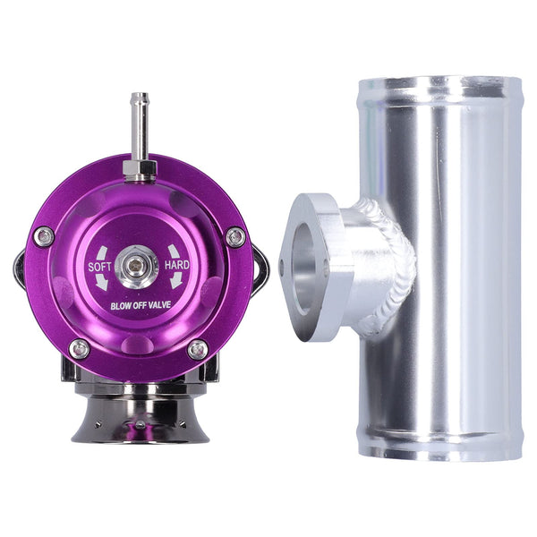 Turbo Blow Off Valve kit, Akozon Universal SDD‑BOVGRSBL FPG250 Aluminium Billet Turbo Blow Off Valve with 2.5in Flange Pipe Type‑RS(Purple)