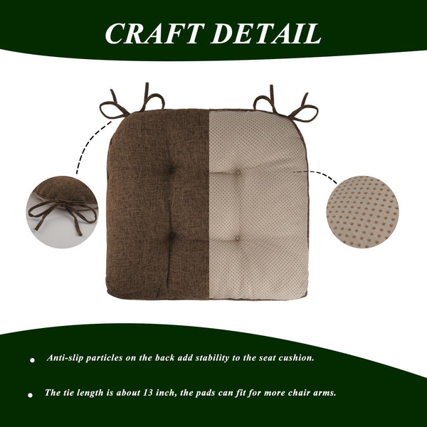 FlyGulls Non Slip Chair Cushions for Dining Chairs Set of 4 Kitchen Chair Cushions 18"x18"x3" Turfted Chair Pads Comfortable and Soft Seat Cushion