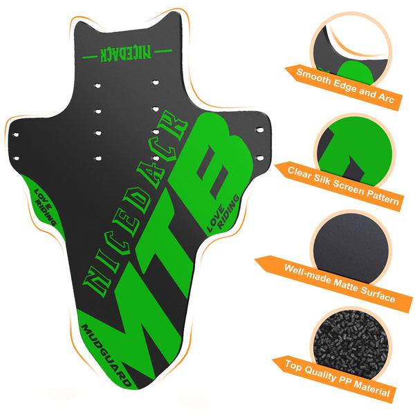 NICEDACK Mudguards Mountain Bike, 2 Pieces Mudguard Fit 20-29 Inch MTB Mudguard Front and Rear Compatible Bicycle Splash Guard
